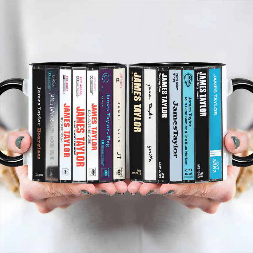 James Taylor Albums Cassette Collection Retro Accent Mug