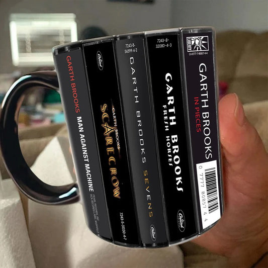 Garth Brooks Albums Cassette Retro Accent Mug