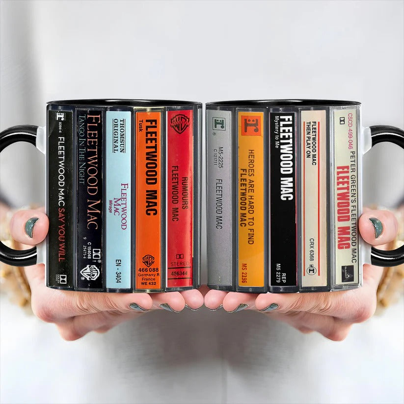 Fleetwood Mac Albums Cassette Collection Retro Accent Mug
