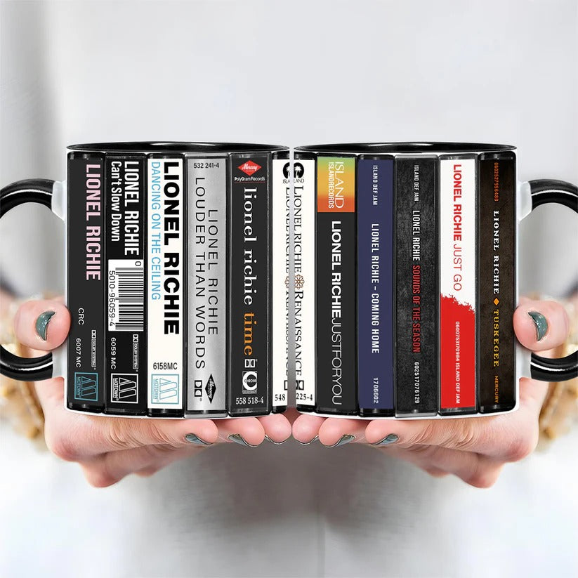 Lionel Richie Albums Cassette Collection Retro Accent Mug