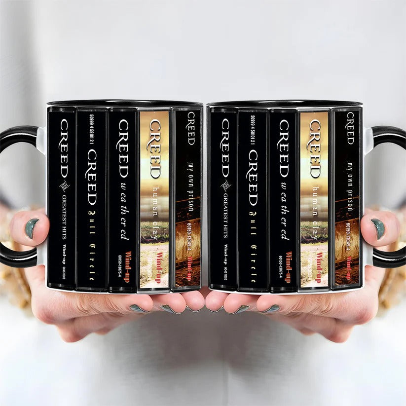 Creed Albums Cassette Collection Retro Accent Mug
