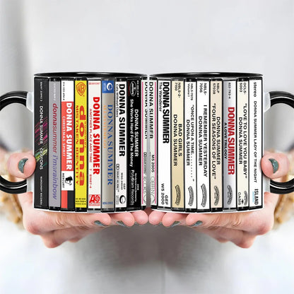Donna Summer Albums Cassette Collection Retro Accent Mug