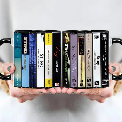 Sting Albums Cassette Collection Retro Accent Mugs