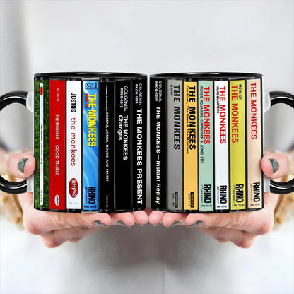 The Monkees Albums Cassette Collection Retro Accent Mug