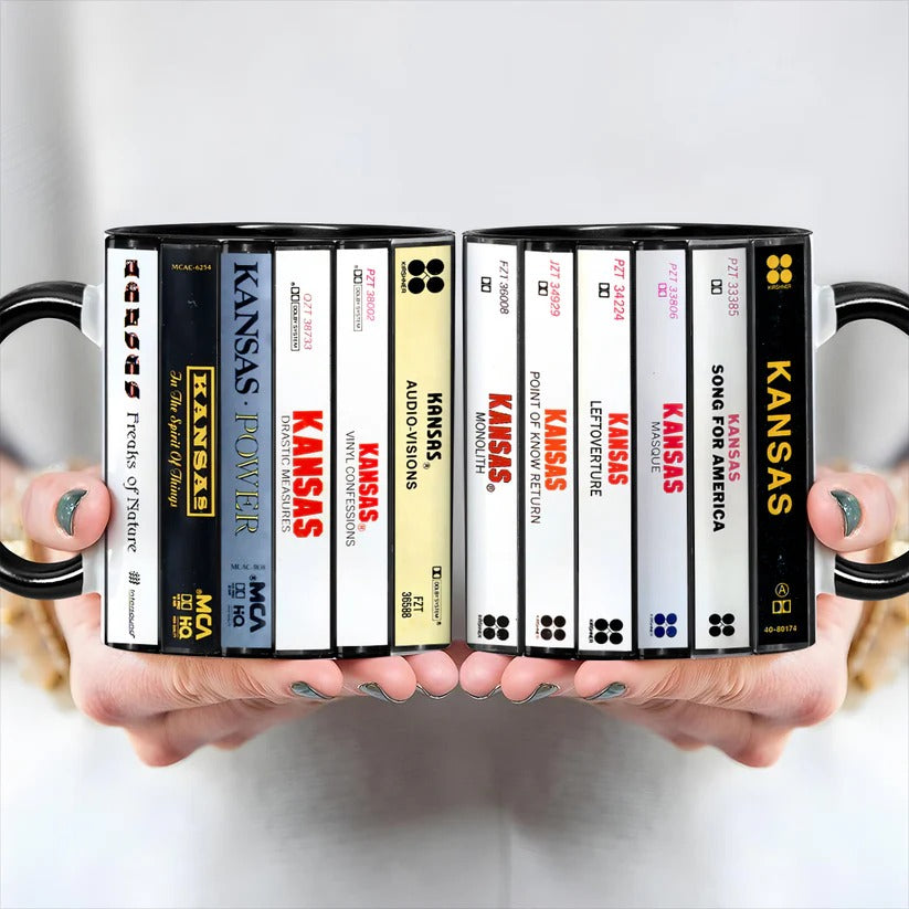 Kansas Albums Cassette Collection Retro Accent Mug