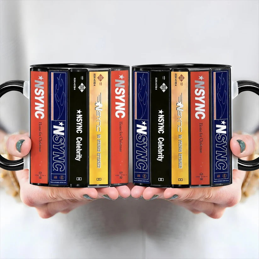 NSYNC Albums Cassette Collection Retro Accent Mug