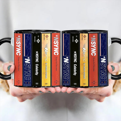 NSYNC Albums Cassette Collection Retro Accent Mug