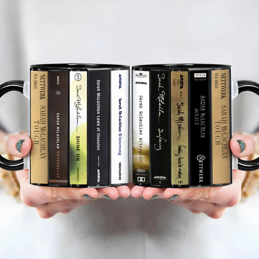 Sarah McLachlan Albums Cassette Collection Retro Accent Mug