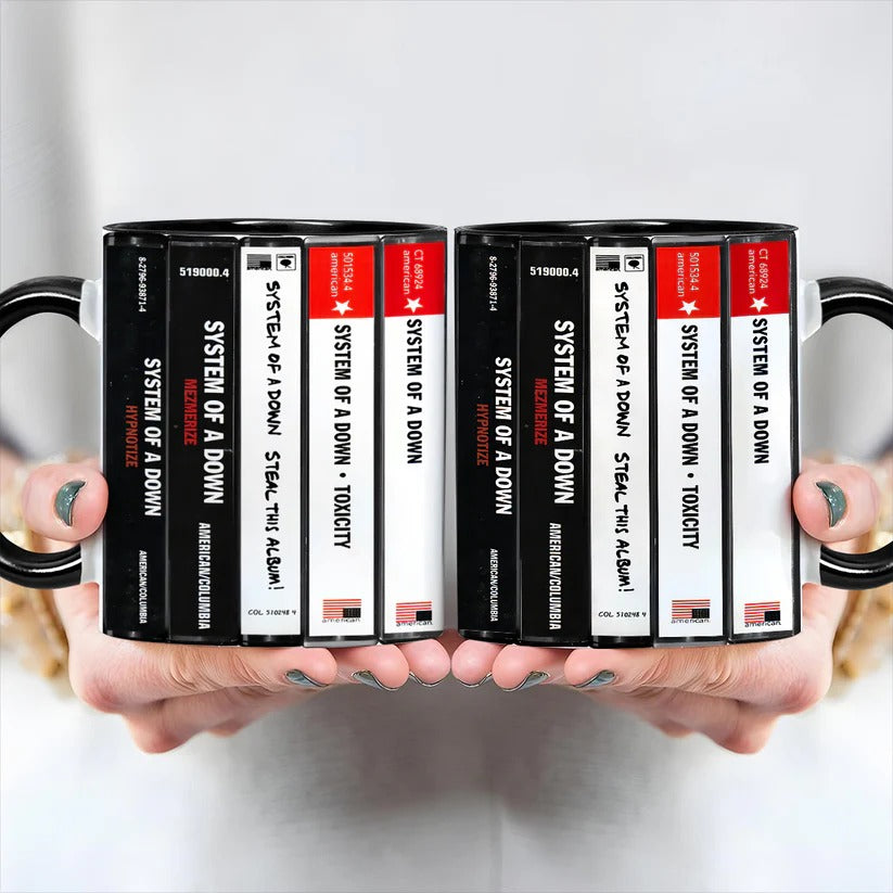System Of A Down Albums Cassette Collection Retro Accent Mug