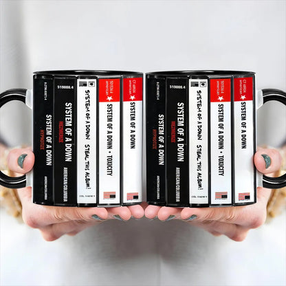 System Of A Down Albums Cassette Collection Retro Accent Mug