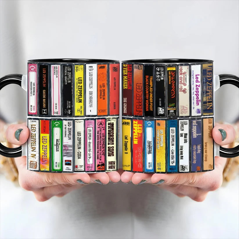 Led Zeppelin Albums Cassette Retro Collection Accent Mug