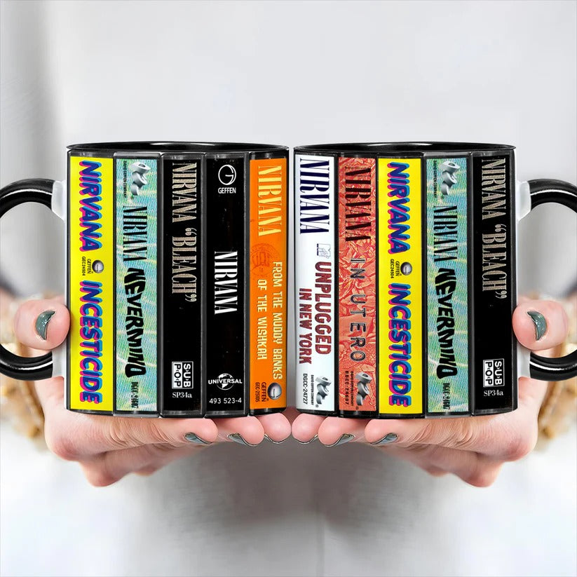 Nirvana Albums Cassette Collection Retro Accent Mug