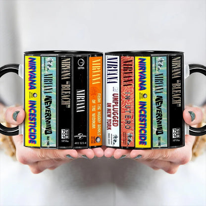 Nirvana Albums Cassette Collection Retro Accent Mug
