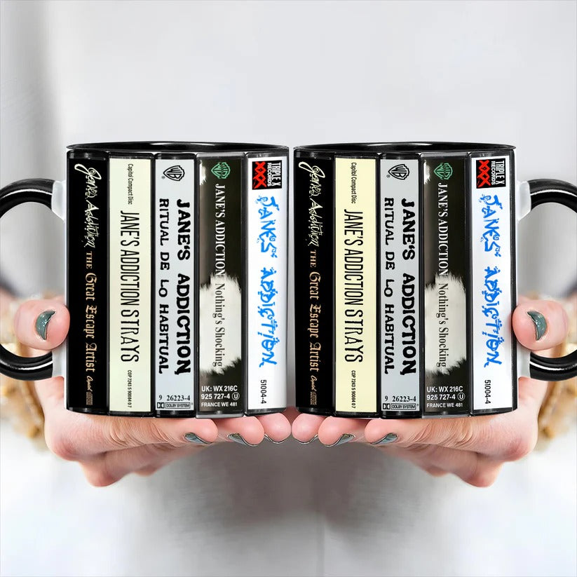 Jane's Addiction Albums Cassette Collection Retro Accent Mug
