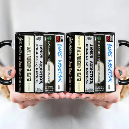 Jane's Addiction Albums Cassette Collection Retro Accent Mug
