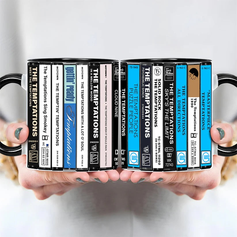 The Temptations Albums Cassette Collection Retro Accent Mug