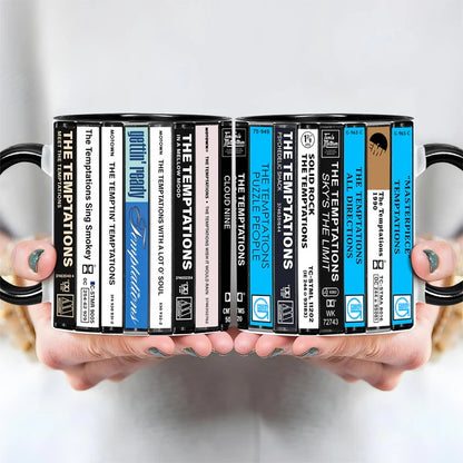 The Temptations Albums Cassette Collection Retro Accent Mug
