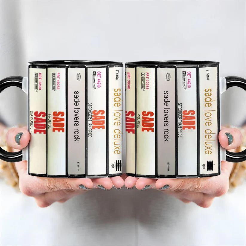 Sade Albums Cassette Collection Retro Accent Mug