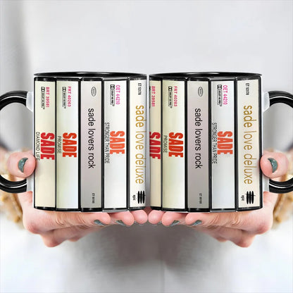 Sade Albums Cassette Collection Retro Accent Mug