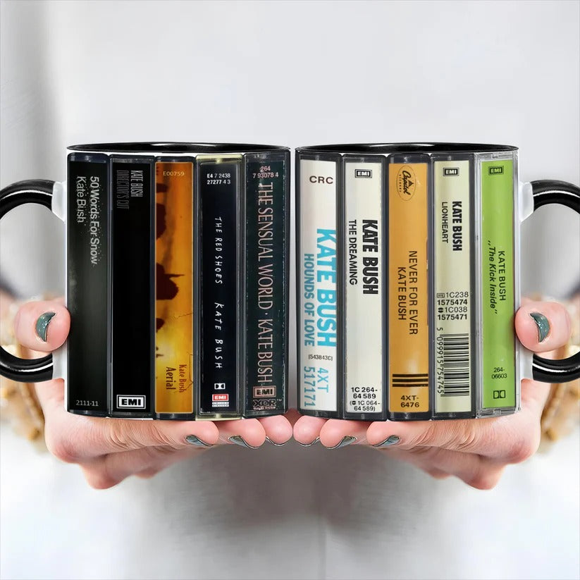 Kate Bush Albums Cassette Retro Collection Accent Mug