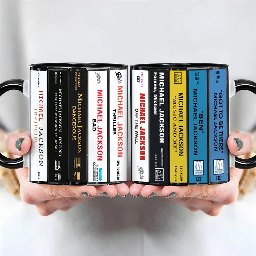 Michael Jackson Albums Retro Cassette Collection Accent Mug