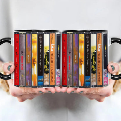 Blur Albums Cassette Retro Collection Accent Mug