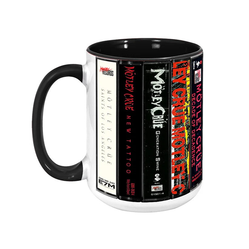 Motley Crue Albums Cassette Retro Collection Accent Mug