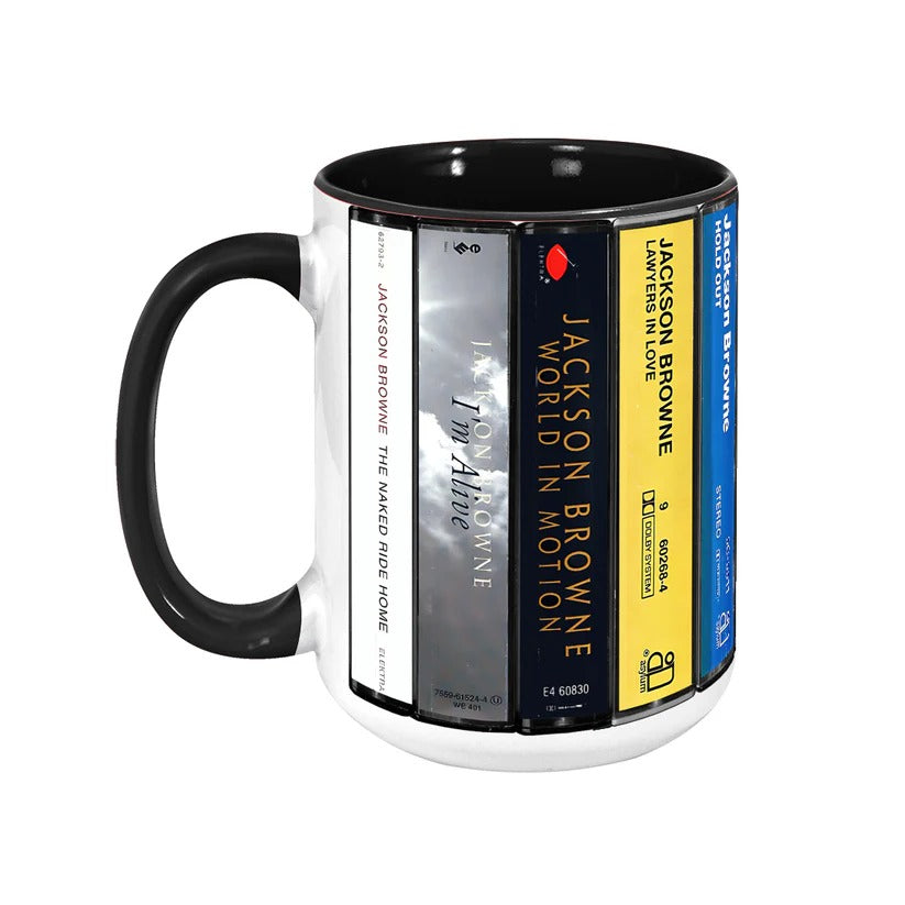 Jackson Browne Albums Cassette Retro Collection Accent Mug