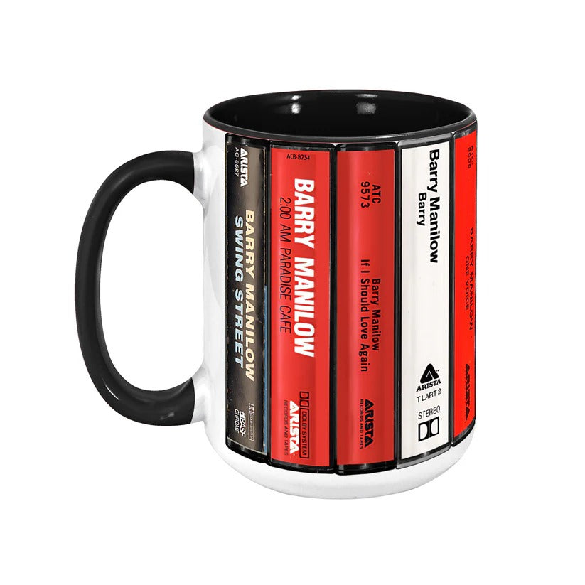 Barry Manilow Albums Cassette Retro Collection Accent Mug