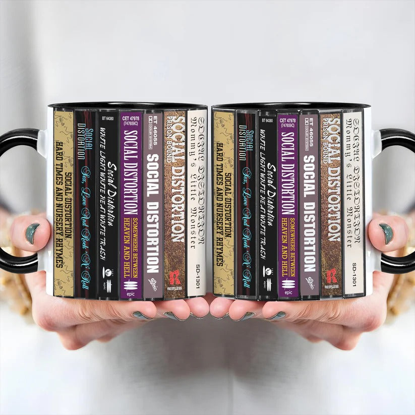 Social Distortion Albums Cassette Collection Retro Accent Mug