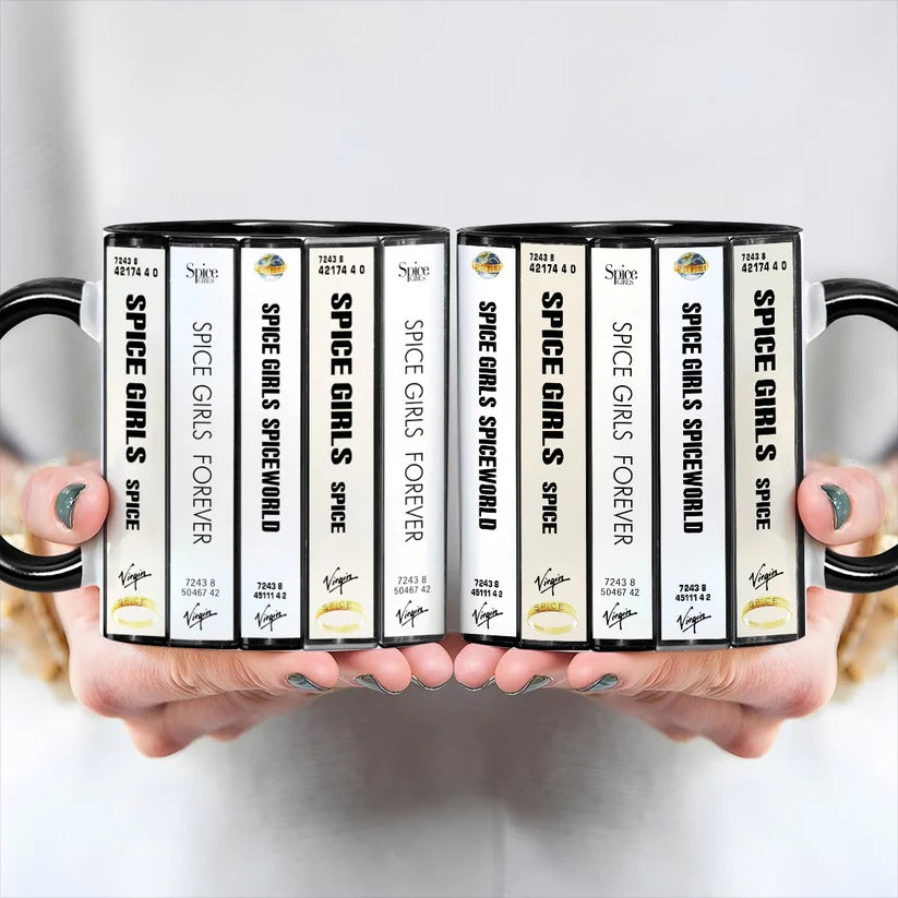 Spice Girls Albums Cassette Collection Retro Accent Mug