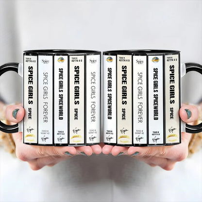 Spice Girls Albums Cassette Collection Retro Accent Mug