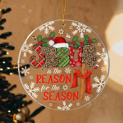 Jesus is the Reason for the Season Ornament, Circle Glass Ornament