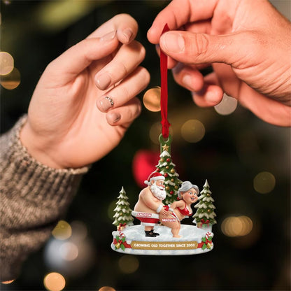 Funny Old Couple - Personalized Gifts For Couple Ornament