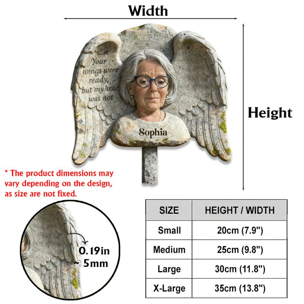 Your Wings Were Ready – Personalized Pet Memorial Angel Wings Acrylic Garden Plaque