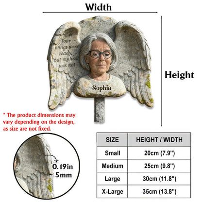 Your Wings Were Ready – Personalized Pet Memorial Angel Wings Acrylic Garden Plaque