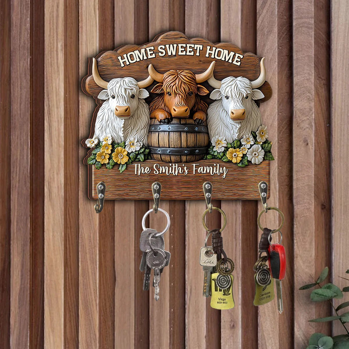 Home Sweet Home - Personalized Custom Shaped Key Rack