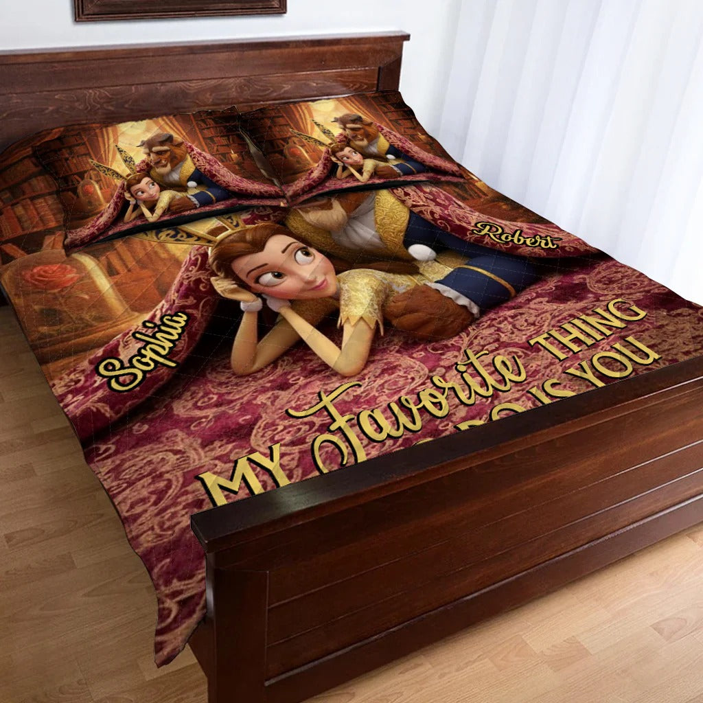 My Favorite Things To Do Is You - Personalized Couple Bedding Set