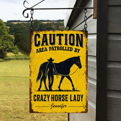 Crazy Horse Lady Area - Personalized Metal Sign