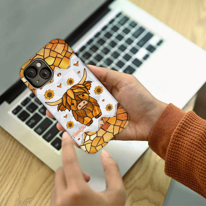 Adorable Highland Cow Personalized Phone Case