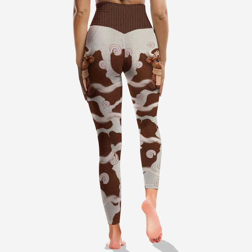 Cute Highland Cow - Personalized Hoodie and Leggings