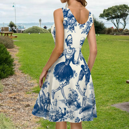 Til Death Do Us Part Aloha Skeleton - Personalized Sleeveless Dress
