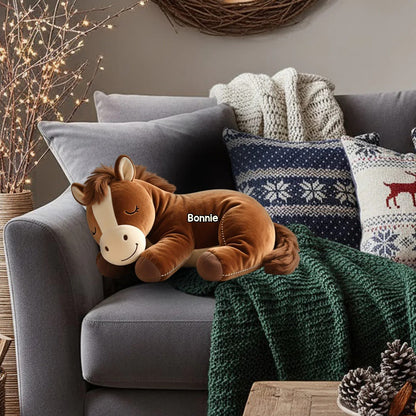 Sleeping Pony - Personalized Cozy Shaped Pillow
