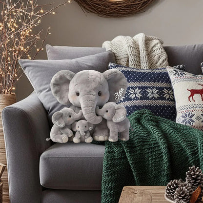 Mama Elephant - Personalized Mother Custom Shaped Pillow