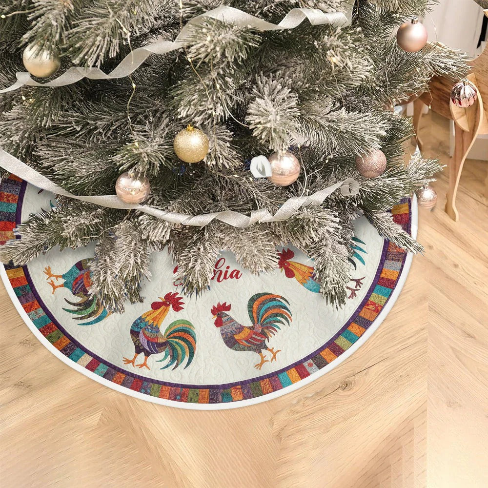 Love Chicken - Personalized Chicken Tree Skirt