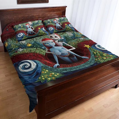 Gothic Holiday Love - Personalized Couple Bedding Set