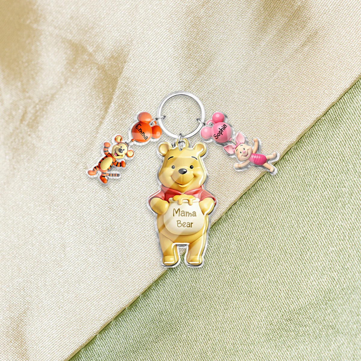Mama Bear - Personalized Mouse Keychain with Charms