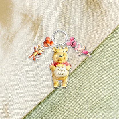 Mama Bear - Personalized Mouse Keychain with Charms