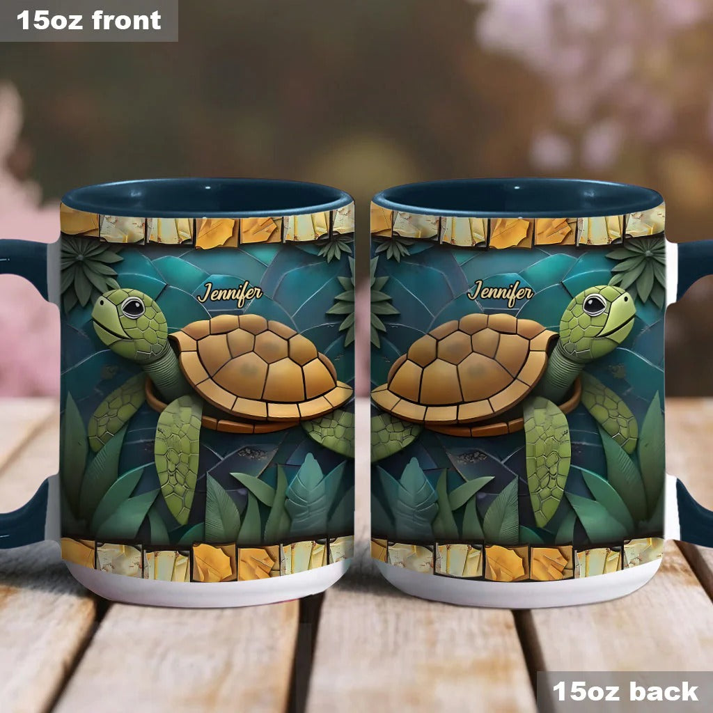 Adorable Turtle Mug, Personalized Accent Mug