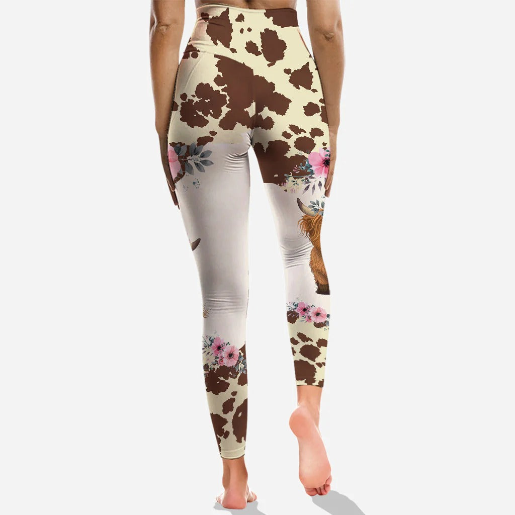 Just A Girl Who Loves Highland Cow - Personalized Hoodie and Leggings